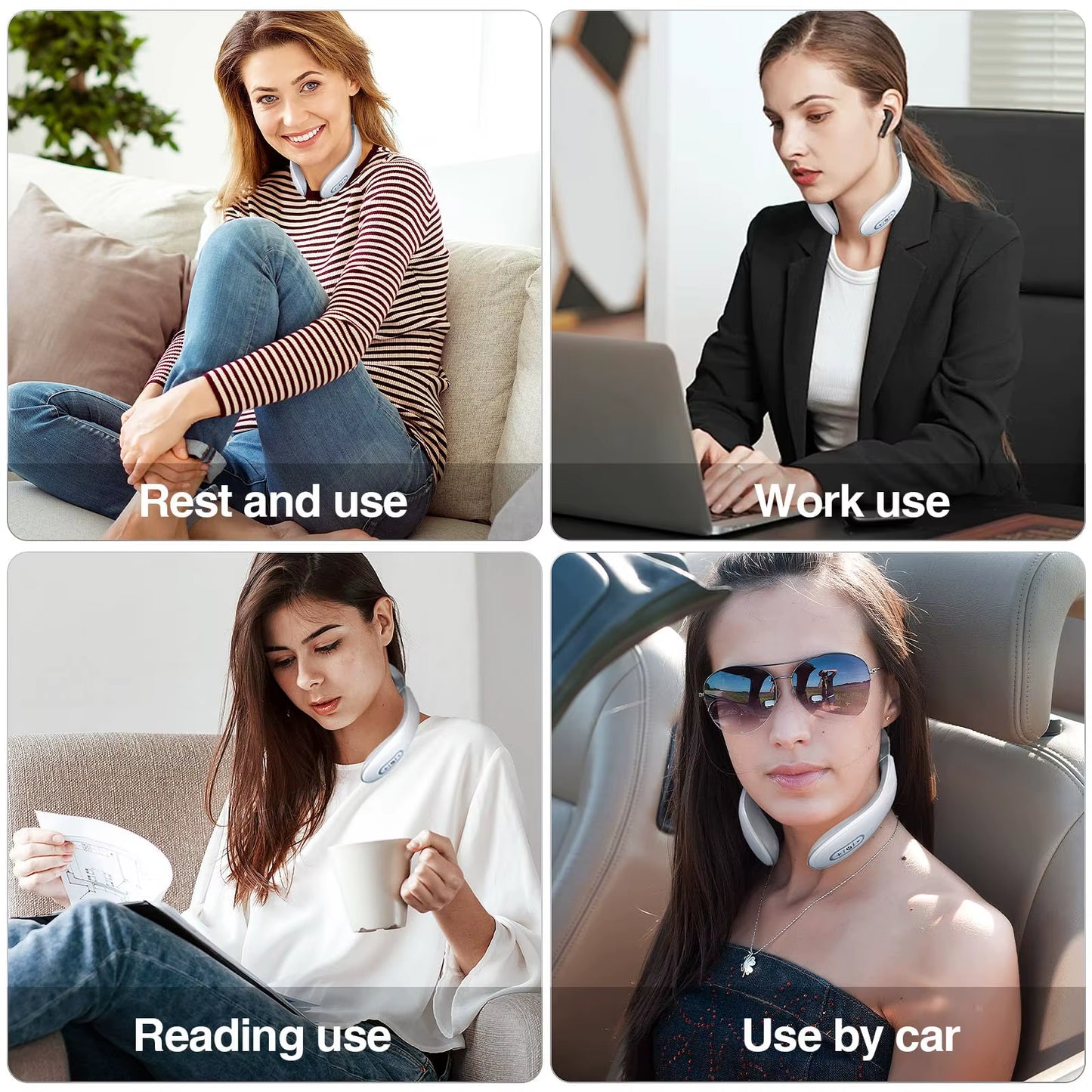 Vibration Neck Masssger Rechargeable Low Frequency Pulse Cervical Massager Smart Electric Neck Massager Red Light Massage